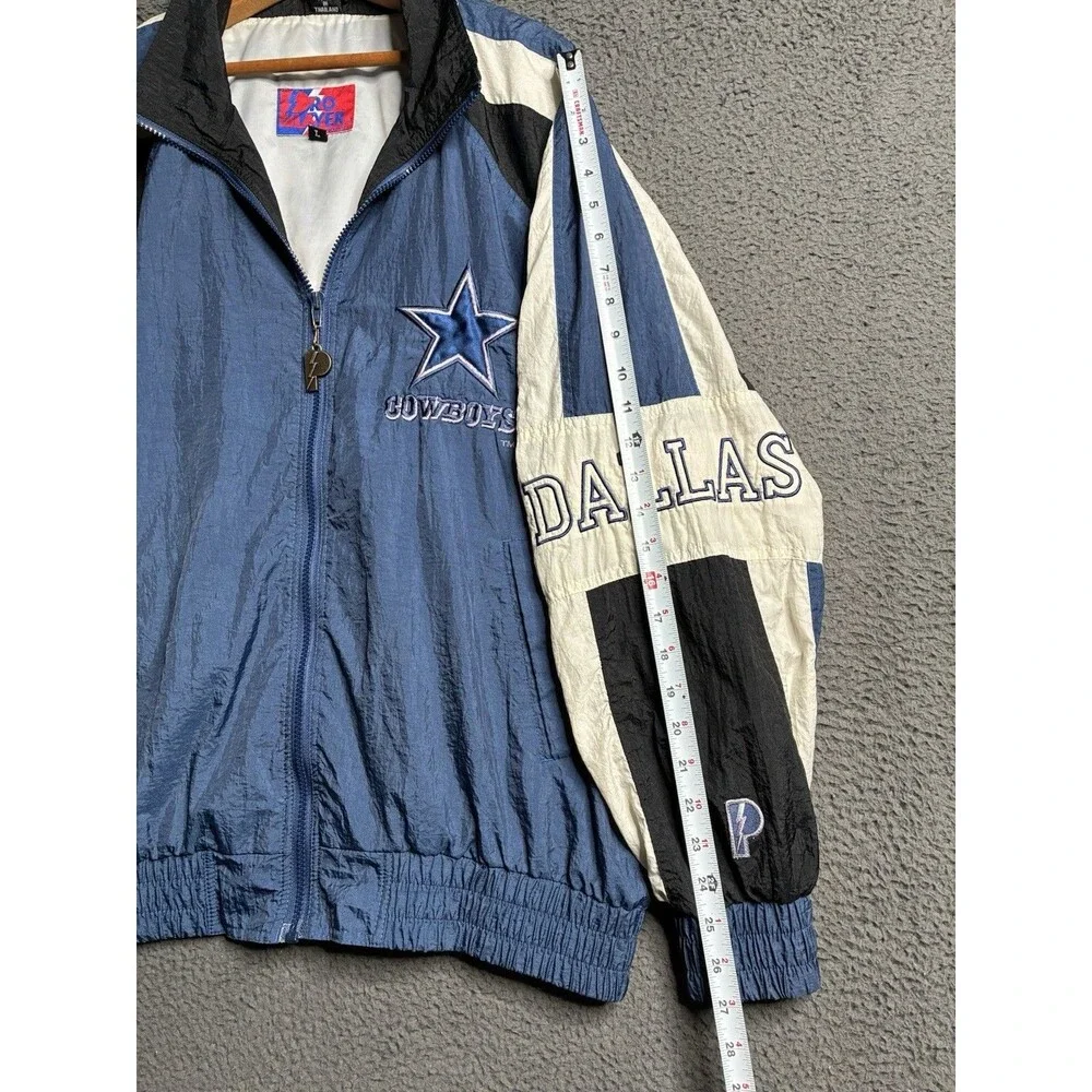 Vintage Dallas Cowboys Pro Player Jacket Windbreaker Mens Large 75th Anniversary